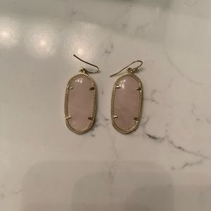 Kendra Scott Gold Drop Earrings Rose Quartz